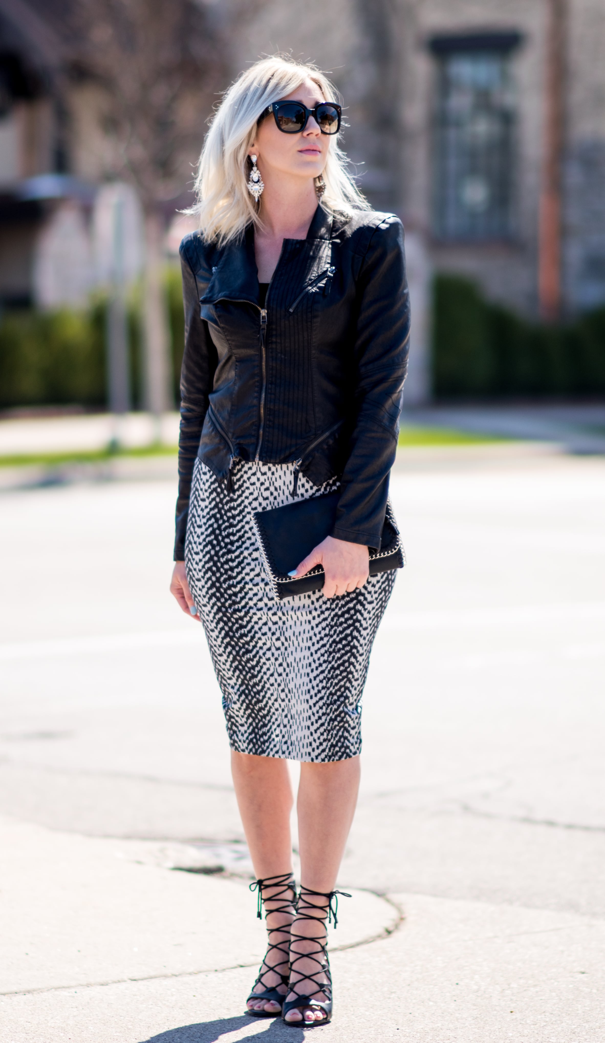 Pencil Skirt & Faux Leather Jacket | Life's Candy Jar