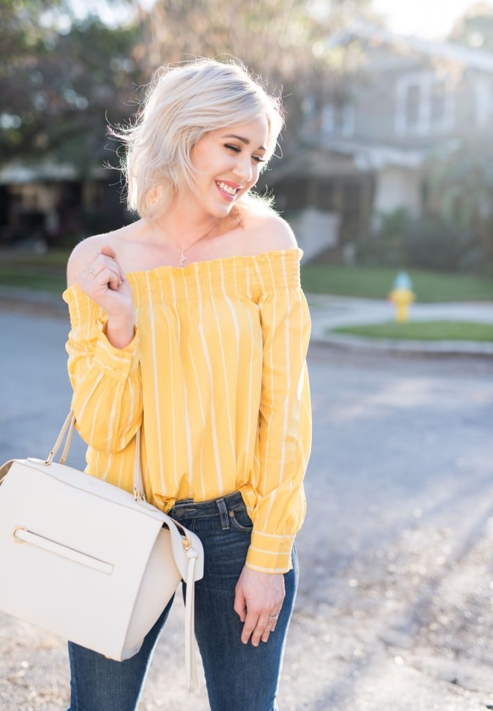 Yellow Off the Shoulder Top | Life's Candy Jar